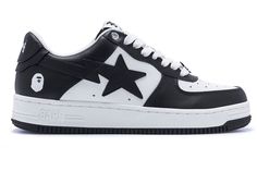 A Bathing Ape Bape Sta White Black (2022) - 001FWI701007I-BLK - US Bape Star, Bapesta Shoes, Bape Shoes, Bape Sneakers, Bape Sta, Pretty Sneakers, Painted Canvas Shoes, Ape Bape, Cute Nike Shoes