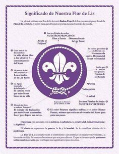 a purple and white poster with an image of a fleur de lis on it