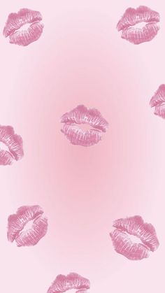 pink lips arranged in the shape of a circle