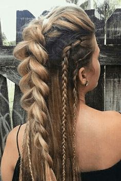 Viking Braids, Viking Wedding, Viking Costume, Ren Fest, Ren Fair, Braids For Long Hair, Hair Stuff, Hair Dos