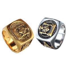 Faith Hope Charity Pillars Masonic Ring [Silver & Gold] - Bricks Masons Masonic Rings Jewelry, Bitcoin Logo, Masonic Ring, Font Face, Faith Hope, Birthstone Necklace, Ring Silver, Types Of Metal, Zinc Alloy