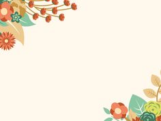 a floral background with lots of flowers and leaves on the bottom right hand corner is an empty space for text