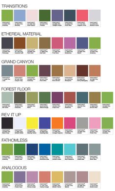 the color chart for different shades of paint