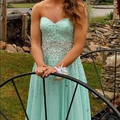 Only Worn Once, Size 6 Mint Prom Dress. It’s In Perfect Condition! I’m 5’6” And Was Wearing About 1 1/2-2 Inch Heels With Plenty Of Length At The Bottom Still. I Usually Wear Between A Size 6-8, And With The Corset Lace Up Back It Leaves Enough Room To Fit Either Someone Closer To A Size 8, Or You Can Lace It Up Tighter To Fit More Like A Size 4. As Far As I Can Tell All The Beading Is Still Intact, With No Stains Or Sign Of Wear. I’m Open To Offers And Questions! Mint Prom Dresses, Mint Prom Dress, Mori Lee, Corset Lace, I Can Tell, Homecoming Dress, Homecoming Dresses, Prom Dress, Homecoming