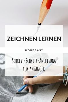 a person holding a pencil and writing on paper with the words zeichen lernen