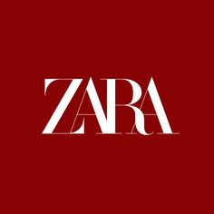 the word zara on a red background with white letters that spell out it's name