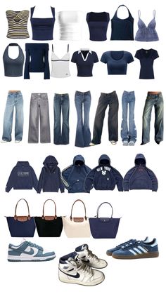 Blue Clothes Aesthetic, Street Style Outfits Casual, Weekly Outfits