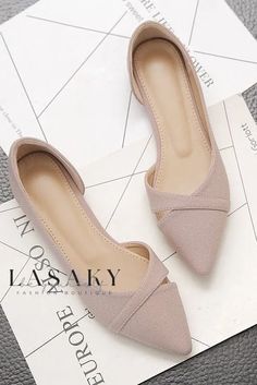 Lasaky - Elegant Ladies Shoes: Classic Pointed Toe Flats with Comfortable Soft Soles and Subtle Low Heels. Casual Shoes Women Flats, Women Casual Flats, Flats Shoes Comfortable, Point Shoes, Casual Flat Shoes, Ballet Slippers, Pointed Toe Shoes, Pointed Toe Flats, Pink Shoes