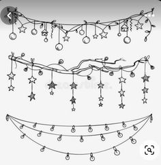 christmas lights and garlands hanging from the ceiling royalty photo - illustration on white background