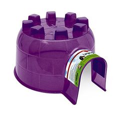 a purple plastic toy that is shaped like a castle