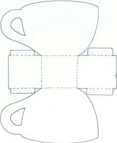 a drawing of a coffee cup in a box