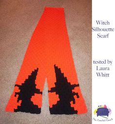 Whip up this simple witch scarf to keep you warm and cozy during the chilly autumn days! All patterns include the graph and written row by row color counts. Pattern available at: https://thecrochetcouch.com/scarves/witch-silhouette-scarf-c2c-crochet-pattern #C2CScarf #C2CScarfPattern #C2CScarfCrochet #HalloweenScarf #HalloweenScarfCrochet #CrochetScarf #CrochetScarfPattern #WitchScarf Yarn Bobbins, Diy Gothic, Crochet Pattern Written, C2c Crochet Pattern, C2c Graph, Black And White Words, Witch Silhouette, Website Photos, Graph Crochet