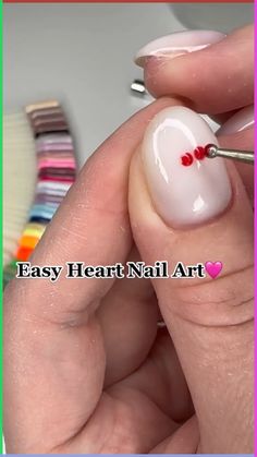 Draw the cutest hearts for nail❤️ #fyp #nail #nailsart #nailtutorial #naildesigns #lifehack #nailsartvideos Easy Nail Heart Designs, Hearts On Nails How To Do, Easy Nail Art Heart, How To Make Heart Nails, Heart On Nails How To Do, How To Heart Nail Art, How To Do Heart Nail Art, How To Do Heart Nails, Heart In Nails