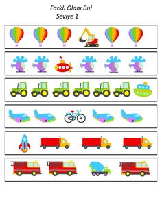 the worksheet is filled with different vehicles