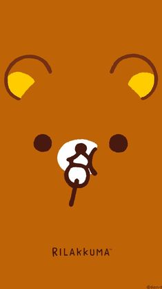 an orange bear with yellow eyes and the words rilakkuma on it