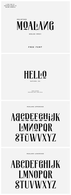 four different types of font and numbers in black and white, each with the same color