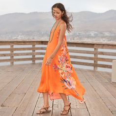 Kabira Bay Dress | Sundance Catalog Popover Dress, Sundance Catalog, Bold Colors, V Neck, Floral, Color