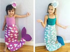 How To Make A Mermaid Tail Costume, Home Made Mermaid Costume, Kids Mermaid Costume Diy, Diy Toddler Mermaid Costume, Mairmaid Costume, Diy Ariel Costume Kids, Diy Mermaid Tail Costume, Mermaid Tail Diy Costume, Diy Kids Mermaid Costume