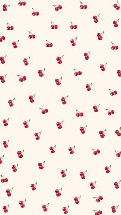 a white background with red cherries on it