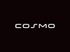 the word cosmo on a black background