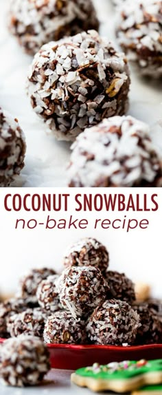 chocolate coconut snowballs no - bake recipe