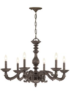 a chandelier with five lights hanging from it's center and four arms