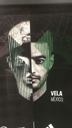 a poster with a man's face in the center and words on it that read vela mexico