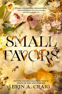 small favors book cover with flowers and bees in the middle, surrounded by other flowers