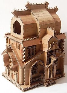 a paper model of a castle made out of cardboard