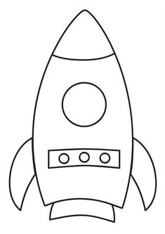 a drawing of a rocket ship that is ready to be used as a coloring page