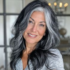 magnific sBCGGUhzbzi4nk26RBH8 Platinum Gray Veil on Black Hair Medium Gray Hair, Women Aging Gracefully, Secret Hair Color, Longbob Hair, Grey Hair Journey, Haircut Gray Hair, Long Silver Hair, Grey Hairstyles