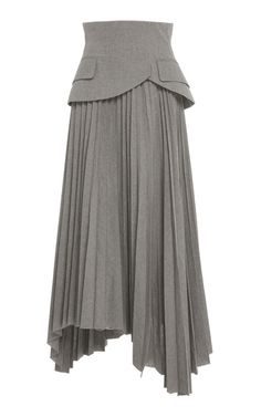 Unusual Skirts, Basque Skirt, Corset And Skirt, Cotton Midi Skirt, A Skirt, Pleated Midi Skirt, Skirt Design, Fashion Mode, Skirt Outfits