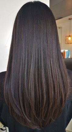 Long U Haircut, Hair With No Layers, U Cut With Layers, Straight Long Haircut With Layers, Straight Hair With Long Layers, Straight Hair Long Layers, U Cut Hairstyle Long Hair, Long Hair With Layers Straight, Shoulder Blade Length Hair