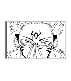 an anime avatar drawn in black and white, with the face of gohan on it