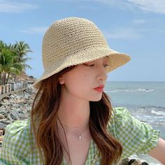 SPECIFICATIONS Simple Girl Sun Hat Wide Brim Floppy Summer Hats for Women Beach Panama Straw Dome Weave Bucket Hat Femme Shade Hat Women Hats Brand Name: CHFENGASQ Applicable Season: summer Department Name: Adult Origin: Mainland China CN: Hubei Applicable Scene: Outdoor Material: Straw Gender: WOMEN Feature: Sun protection Top Type: Dome Item Type: Bucket Hats Style: Casual Pattern Type: Solid Size: 54-58cm Straw Hat Women, Floppy Hat Summer, Beach Straw Hat, Straw Bucket Hat, Girls Sun Hat, Bucket Hat Style, Summer Straw Hat, Summer Hats For Women, Large Hats