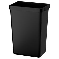 a black trash can on a white background