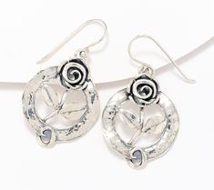 Flower power finds its way into the detailed design of these stunning drop earrings featuring an artistically crafted rose. The floral face framers spark springtime vibes year round. From Or Paz® Sterling Silver Jewelry. Face Framers, Detailed Design, Drops Design, Earrings Sterling Silver, Silver Roses, Spring Time, Flower Power, Ear Piercings, Sterling Silver Earrings