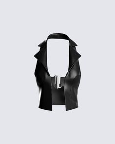 The perfect faux leather top for the edgier girls 🖤 Life is pretty fun on the edge, isn't it 😈 Edgy Girls, Crop Top Jacket, Black Leather Top, Faux Leather Top, Concept Clothing, Cyberpunk Fashion, Event Outfit, Cropped Long Sleeve, Cute Crop Tops