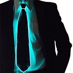 a man in a suit with a glowing tie