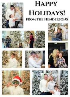 a collage of photos with the words happy holidays from the hendersons