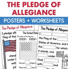 the pledge of allegiance posters and worksheets