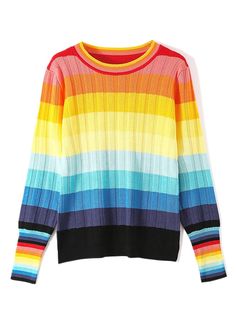 44579605053662|44579605086430|44579605119198 Rainbow Sweater, Sweater Autumn, Women Sweaters Winter, Mode Vintage, Knitted Jumper, Rainbow Stripes, Winter Casual, Jumper Sweater, Striped Knit