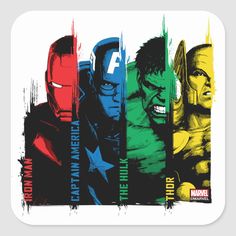 the avengers stickers are all different colors