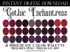 an image of a poster with the words, instant digital download gothic enchanness