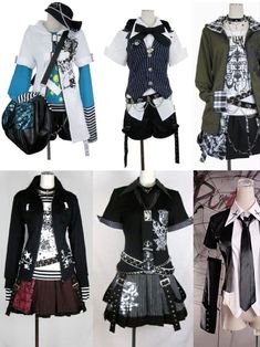 Visual Kei References, Gyaru Style Outfits, Visual Kei Outfit Ideas Male, Vkei Style Clothes, Jfashion Male, Paranormal Investigator Outfit, Vkei Clothing, Vkei Outfits Men, Rokku Gyaru Outfits