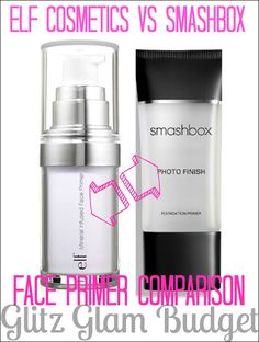 e.l.f. Studio Mineral Infused Face Primer VS Smashbox Photo Finish Foundation Primer Elf Face Primer, Fresh Makeup, Foundation Primer, Elf Cosmetics, Elf Makeup, Beauty Products Drugstore, Photo Makeup