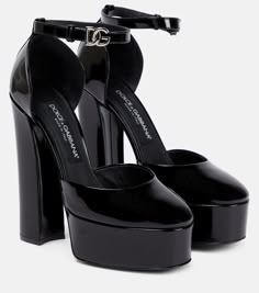 Patent leather platform pumps in black - Dolce Gabbana | Mytheresa Shoes Dolce Gabbana, Dr Shoes, Dolce Gabbana Shoes, Fancy Shoes, Aesthetic Shoes, Mode Inspo, Dream Shoes, Pretty Shoes, Platform Pumps