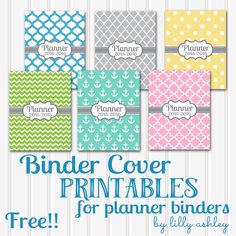 the printable binder covers are available for all kinds of planners and folders