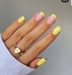 Yellow Nails Design, Yellow Nail, Her Nails, Pastel Nails, Dipped Nails