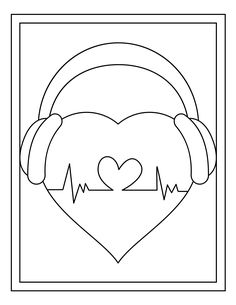 a heart with headphones on it